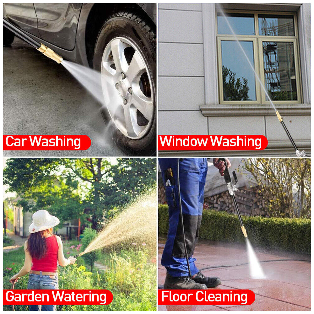 High Pressure Power Washer Wand 3 Spray Nozzles Garden Car Water 2 Connectors UK
