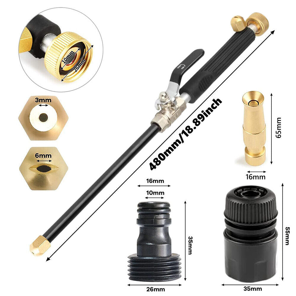 High Pressure Power Washer Wand 3 Spray Nozzles Garden Car Water 2 Connectors UK