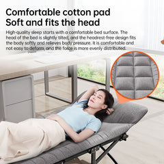 Outdoor camping bed, foldable beach bed, single garden siesta bed, with storage bag, lightweight.