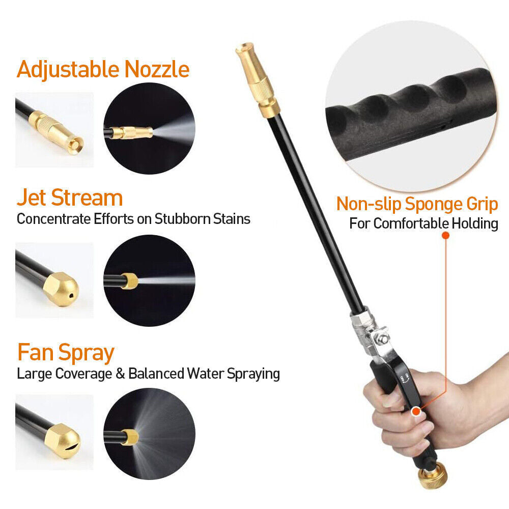 High Pressure Power Washer Wand 3 Spray Nozzles Garden Car Water 2 Connectors UK